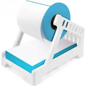 Large Label Holder for Rolls & Fan-Fold Label Basket Stand for Desktop Printer (White, Large)