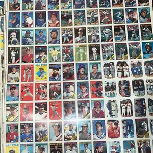Uncut Baseball Cards Sheet - Assorted Players & Teams - Collectible Trading Cards - Perfect for Sports Fans
