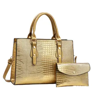 PU Elegant Women's Shoulder Bag Set - Large Capacity Crossbody Handbag with Adjustable Strap & Zipper Closure - Black Gold Silver Grey Coffee Options