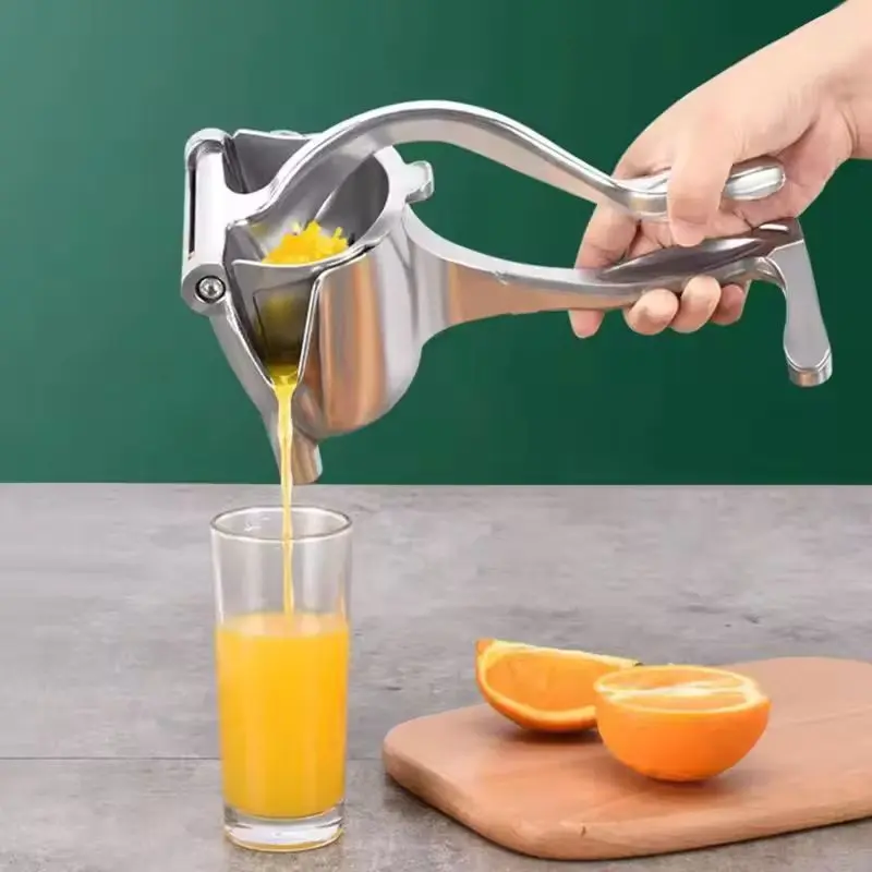 Fruit Juice Handheld Press Squeezer With Seed Filter, Heavy Duty Aluminum Alloy Hand Manual Extractor for Single Citrus Orange Pomegranates  Fruit Lemon Lime  Bar Juicer, (Silver) Manual Citrus Juicer Lemon Squeezer Stainless Steel Citrus Juicer Squeezer