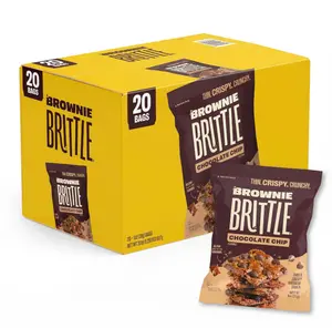 Brownie Brittle – Original Chocolate Chip Thin and Crispy Sweet Snacks (Pack of 20, 1 oz), Rich Gourmet Brownie Bites Dessert