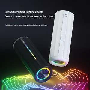 T52 Portable Bluetooth Speaker, Speakers with Led Lights, Wireless Stereo Pairing, Aux Input, Micro SD Card Slot, Audio Play for Smartphone and Computer,