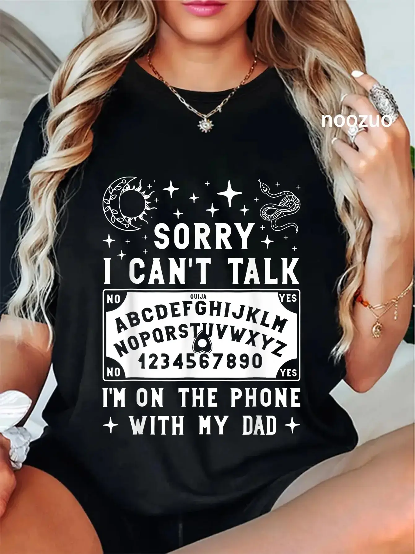 Lirae 100% Cotton Unisex Crew Neck Short Sleeve Tshirt Talking To My Dead Dad Spirit Humor Art Casual Streetwear Top