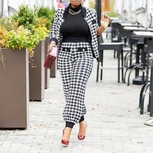 Motionkiller Lady Houndstooth Jacket & Pants Set Womenswear Suits