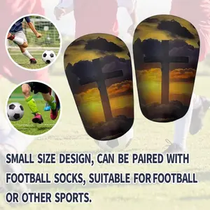 Football Mini Shin Guards, Cross Pattern, Unisex Thick Sports Protection Gear, Durable Impact Resistance, Ankle Fit Design, All-Season Use