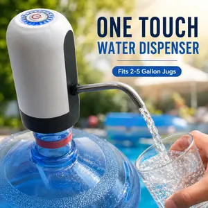 Portable Water Dispenser for 5 Gallon Bottles, USB Rechargeable One-Touch Water Pump for Home, Camping, Backyard Water Table & Office Use