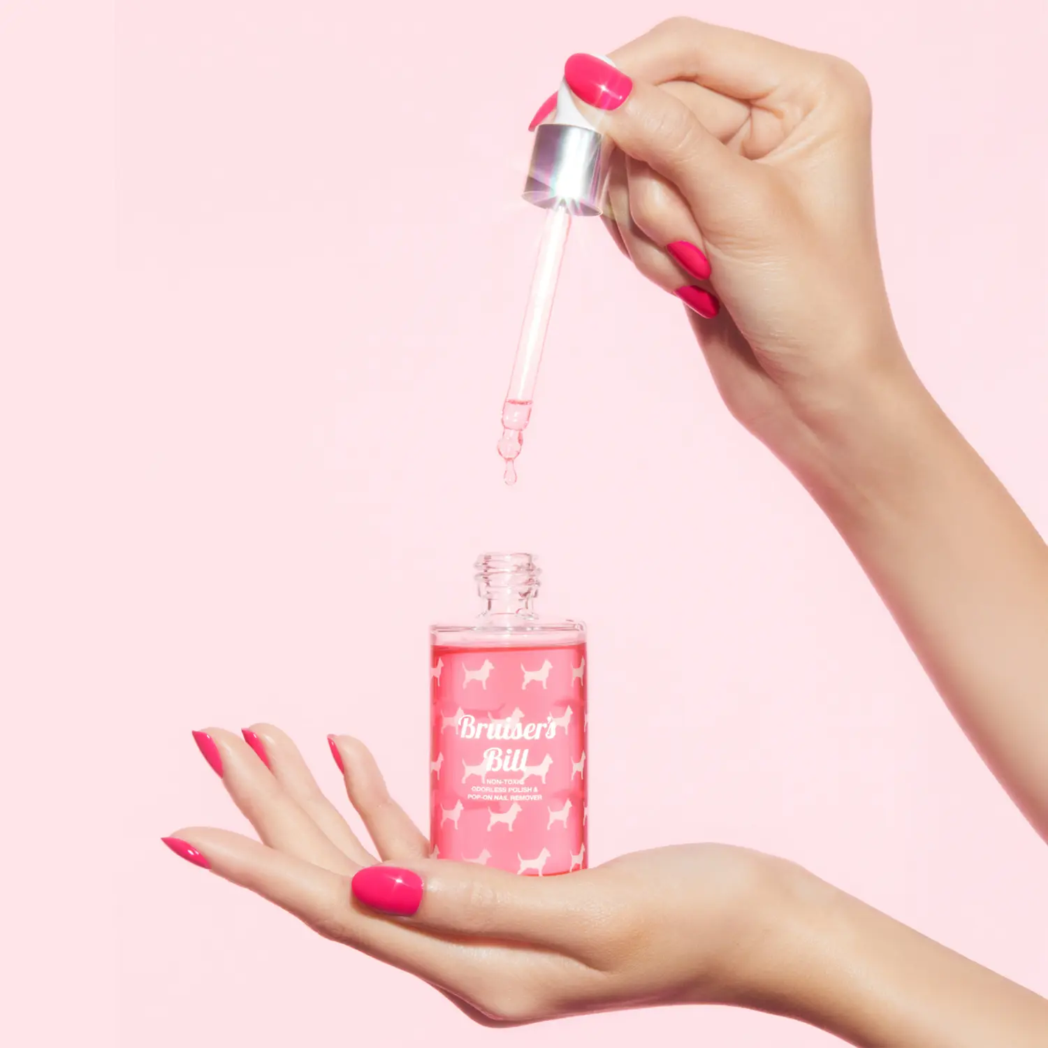 Bruiser's Bill Non-Toxic Odorless Nail Polish and Pop-On Nail Remover - Removes Nail Polish, Lacquer, Non-UV Gel Polish, Glitter Polish, Press-On Nails, Pop-On Nails, and Nail Glue