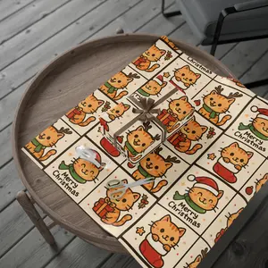 Whimsical Cat Christmas Wrapping Paper, Advent Gift Wrap, Holiday Decor, Cute Cat Art, Gift Presentation