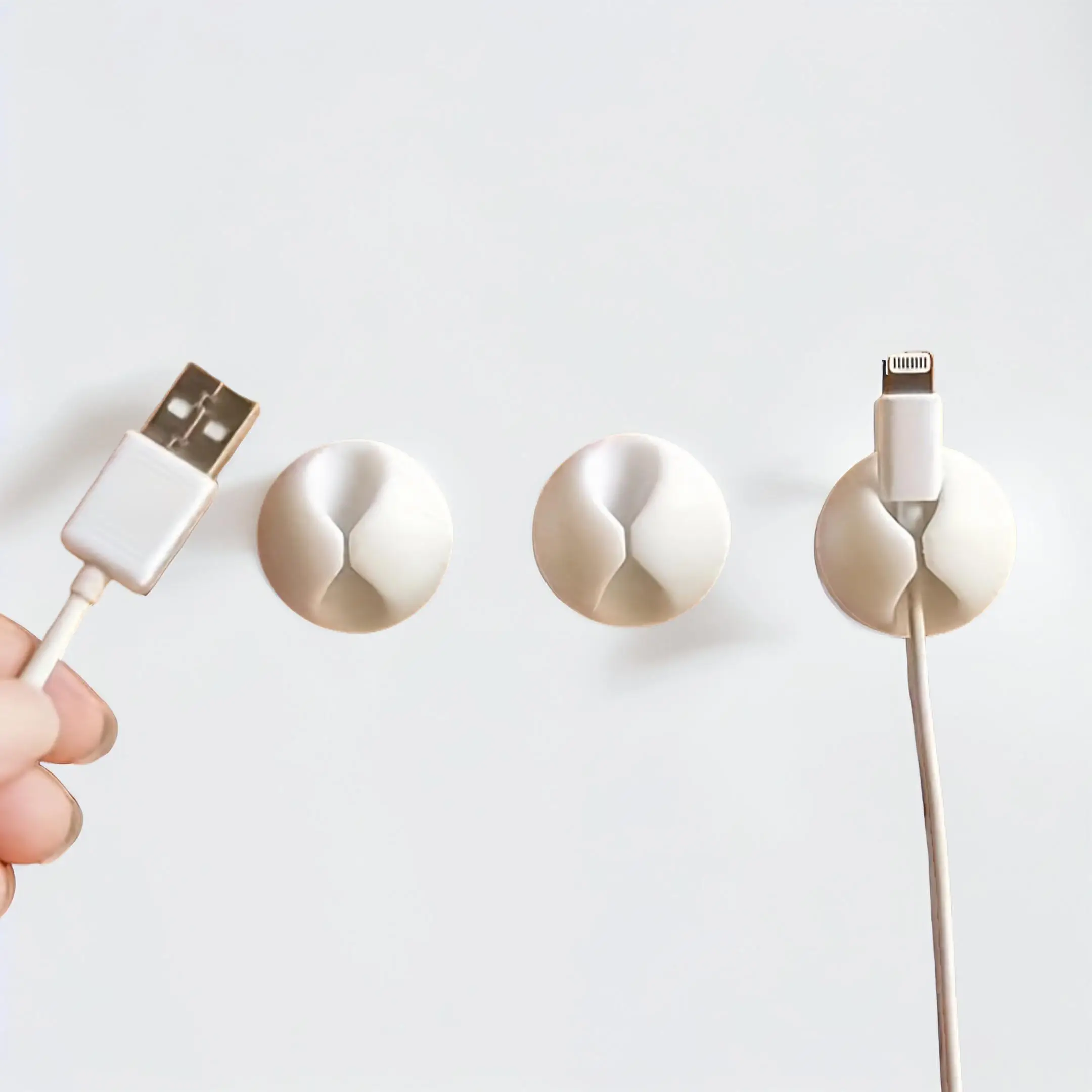 Round Cable Holder Clips, 5 Counts Self Adhesive Desktop Data Cable Organizer, Cable Management Clips for Home Office, Fall Decor, Birthday Gifts