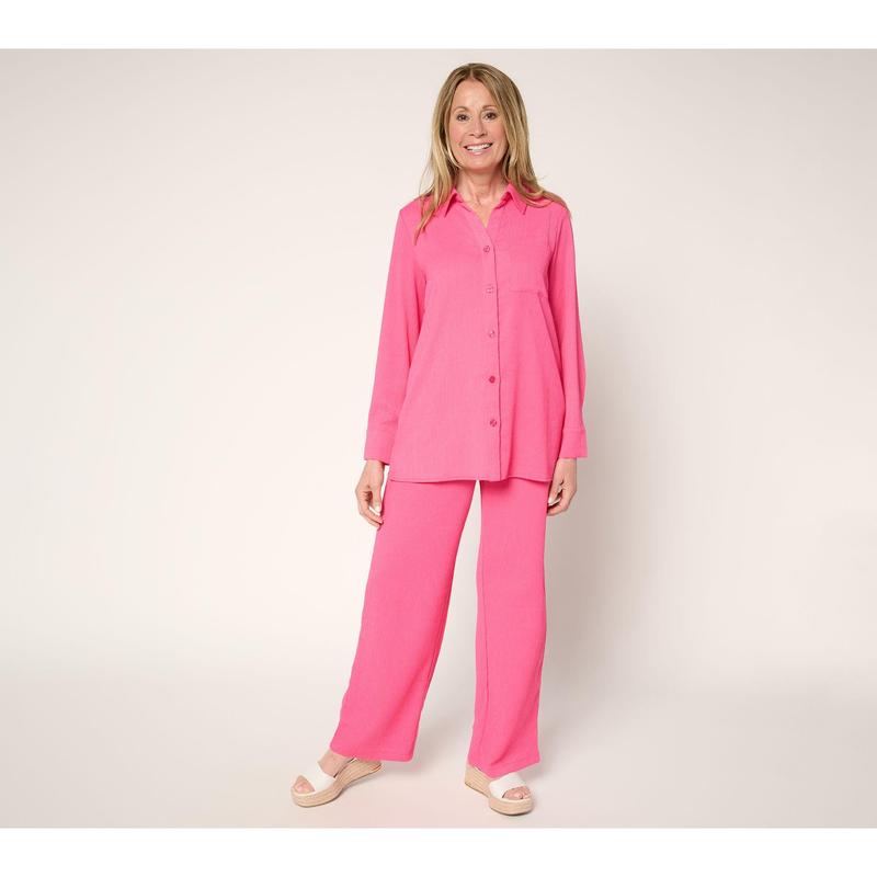 Brandis Dress Out Loud Pet Caribbean Crinkle Wide Leg Pants