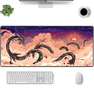 [Sale Up To 50%] AnimeRayquaza Cloud Sunset Sky Serpent Desk Mat Mouse Pad