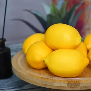 4pcs Artificial Vibrant Lemons Simulation Lifelike Lemons Fake Fruit for Home Kitchen Wedding Party Decoration Photography