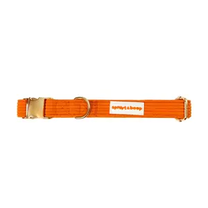 Orange Corduroy Dog Collar