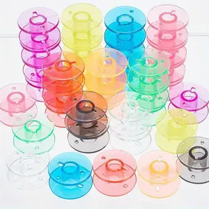 10pcs Colorful Transparent Plastic Thread Spools - Suitable for Sewing and Embroidery on Household Sewing Machines