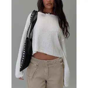 Riala Off Shoulder Knit Sweater White