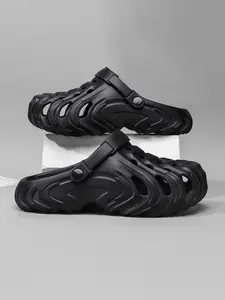 Men's Adjustable Two-Way Slip-On Sandals, Breathable Hollow Out Eva Material, Lightweight Anti-Slip Shock Absorption, Casual Summer Shoes