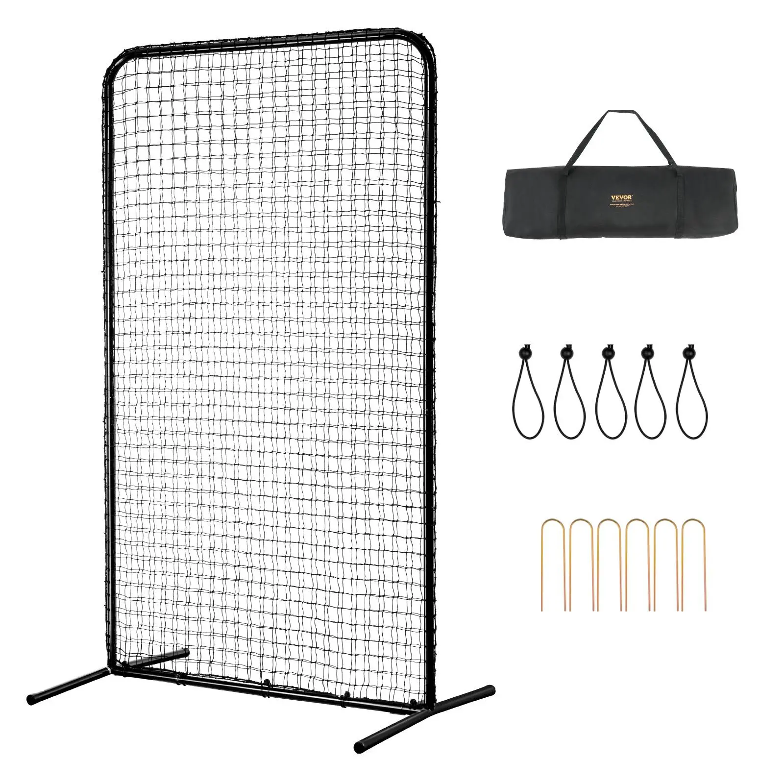 【SummerFinds】VEVOR I Screen Baseball for Batting Cage, 7x4 ft Baseball Softball Safety Screen, Body Protector Portable Batting Screen with Carry Bag & Ground Stakes, Heavy Duty Pitching Net for Pitchers Protection