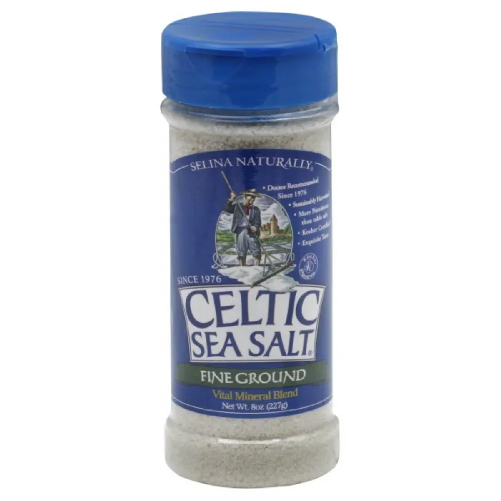 Celtic Fine Ground Sea Salt Shaker - 8 oz, Savory Flavor Table Salt for Cooking & Dining Essentials