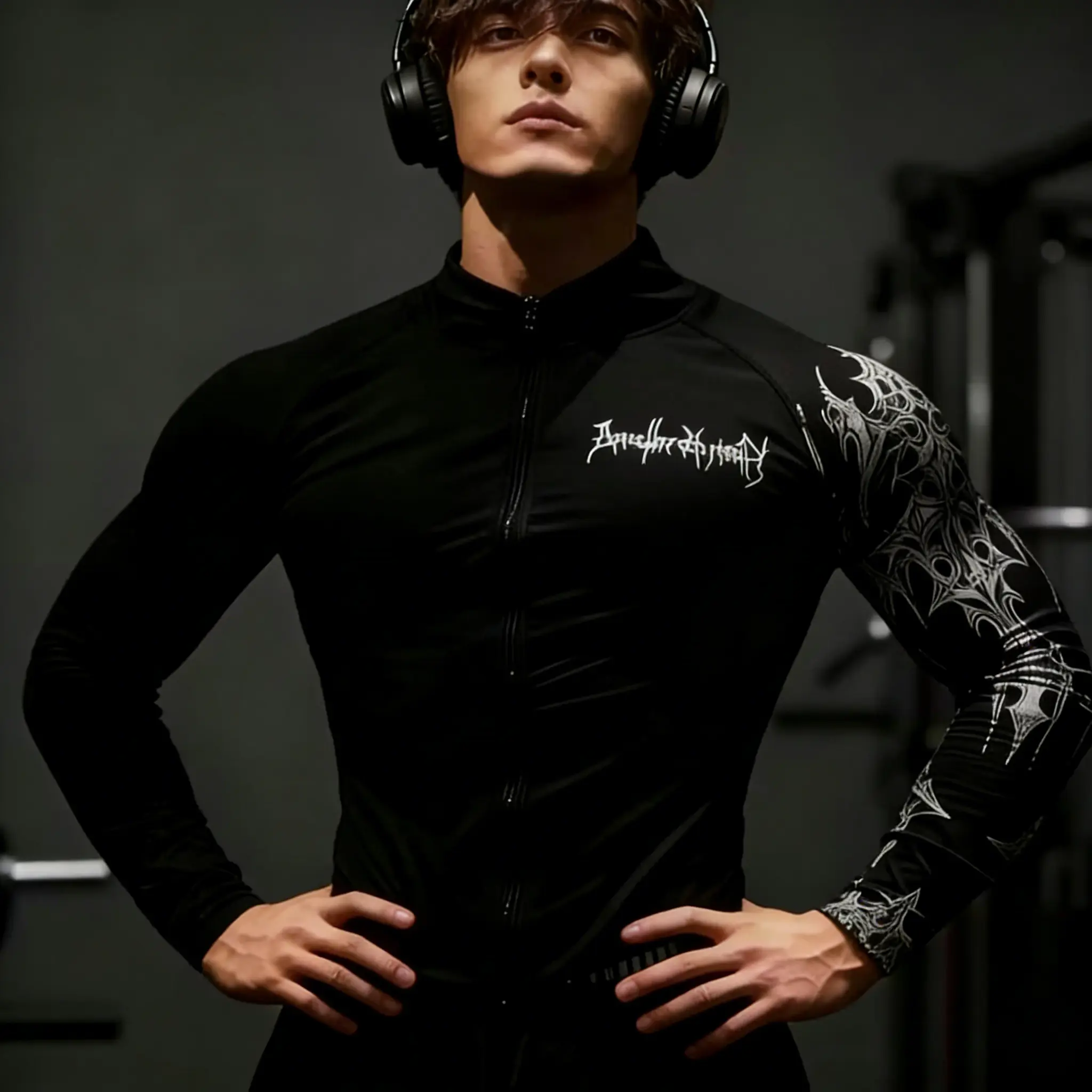Men's Quick-Dry Compression Fitness Jacket - Zip-Up Front Sports Outerwear, Fitness Gear for Travel & Camping
