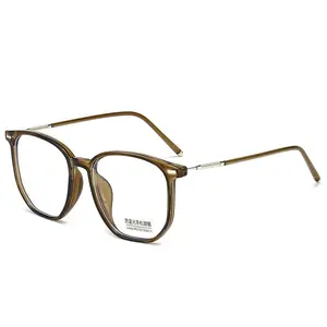 Myopia Glasses Round Glasses for Men Women Square Metal Frame Glasses Plain Glasses Nearsighted Eyewear Glasses -1.0 -2.5 -2