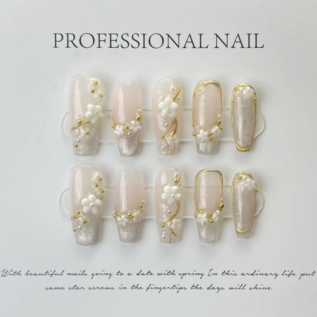 A18- Reusable Premium Press on Nails Gel | Fake Nails | Cute Fun Colorful Gel Nail Artist faux nails