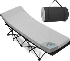 Camping Cot Mattress 2in Memory Foam Sleeping Pad,Soft Warm Non-Slip Camping Mattress Topper with Retaining for Adults,Portable Roll up Pad for Travel（only Mattress）