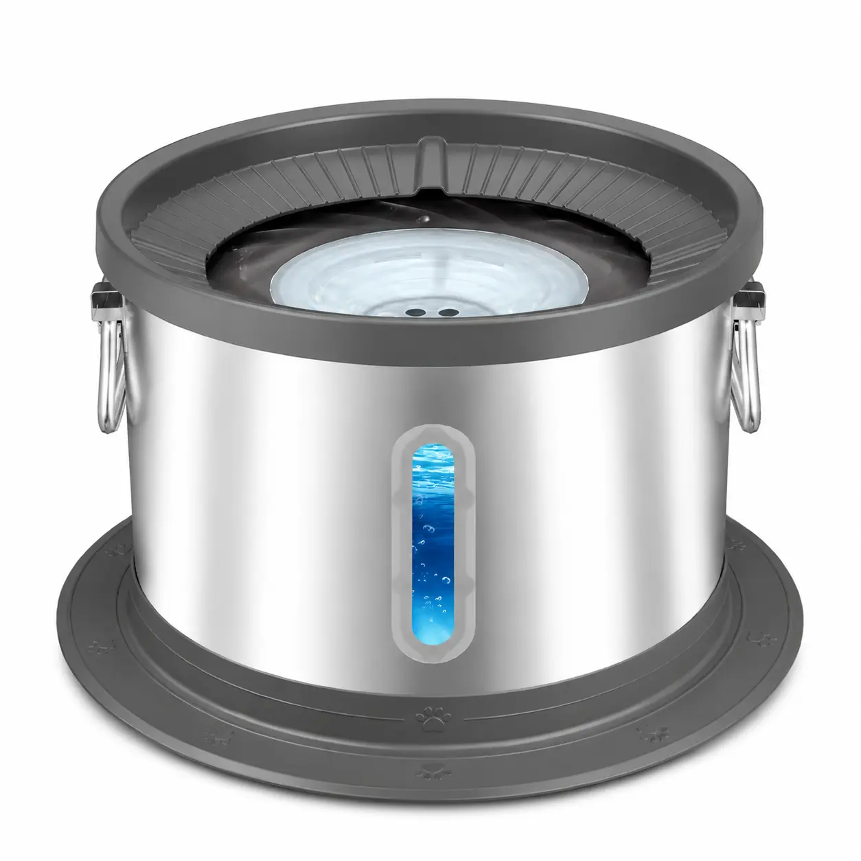 UPSKY 14L No Spill Dog Water Bowl, Stainless Steel Spill Proof Dog Bowl with Water Window, Dual-Suction Anti-Slip Large Capacity Slow Drinking Bowl with Floating Disk for Large Dogs & Messy Drinkers Slow Feeder