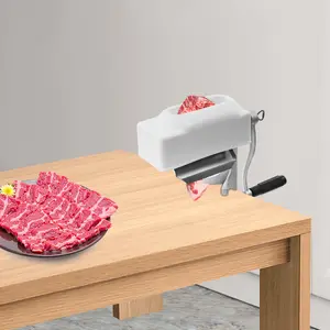 Silver Color Cast Iron Meat Tenderizer Machine 4.5In Wide Tin Plated Ergonomic Handle Desktop Mount Easy Clean for Home Restaurant BBQ Shop Use