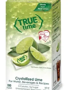TRUE LIME Water Enhancer, Bulk Dispenser Pack, 0 Calorie Drink Mix Packets, Sugar Free Flavoring Powder, Water Flavo Made with Real Limes, 100 Count (Pack of 1)