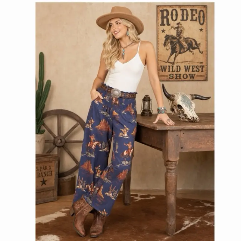 Bronco Rodeo Wide-Leg Pants