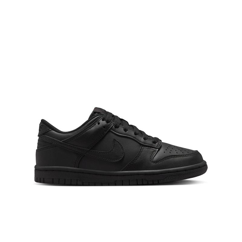 Nike Dunk Low "Triple Black" - FB9109-009 Classic Black Leather Sneakers with Ankle Padding & Full-Length Rubber Outsole for All Seasons