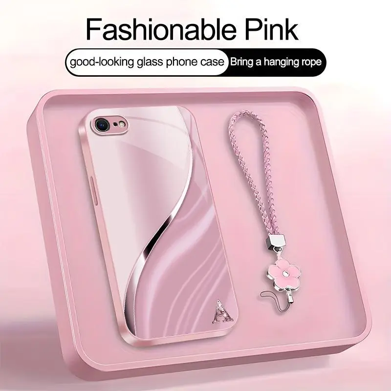 Suitable for [iPhone Se 2] high-end women's phone case🥰，a beautiful four-leaf clover lanyard is included🍀，choose from all 26 letters—simple yet sophisticated YM99