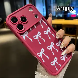 Phone Case for iPhone 17 Pro Max 16 Plus 15 14 13 12 11 Air E Blue Bow Elegance Pocket-Friendly Shockproof Silicone Protective Softcase