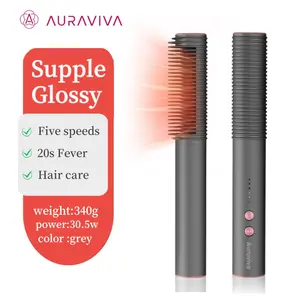 Auraviva Hair Straightener | Curl Straightening Brush | Easy to Use | Portable Hair Styling Tools