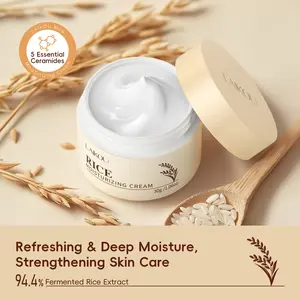 Rice Cream Moisturizing Face Mask 30g, Plant-Extracted Hydration, Hydrating, Improves Dryness & Rough Skin Texture, Soothes Softens Skin, Moisturizer