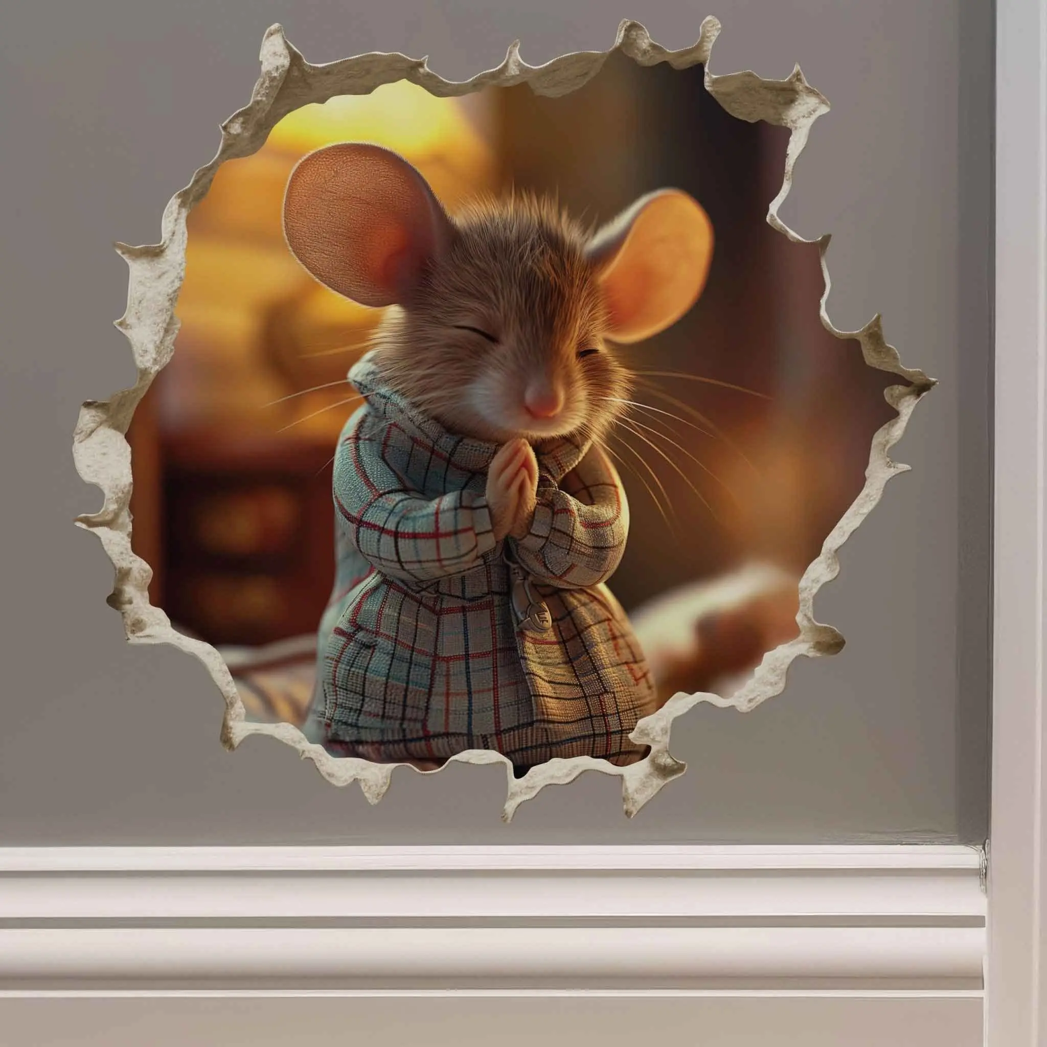 Praying Mouse Hole Decal