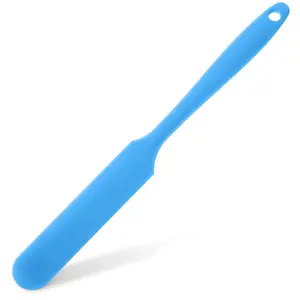 Non Stick Wax Spatulas Silicone Waxing Sticks for Home Salon Body Use Mixing Resin Blue Large Reusable Scraper with Long Handle and Large Contact Area