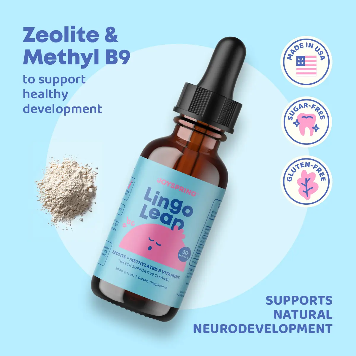 JoySpring Lingo Leap B9 + Methyl B12 – Methylated Vitamins, 30 Servings JoySpring Lingo Leap B9 + Methyl B12 – Methylated Vitamins, 30 Servings