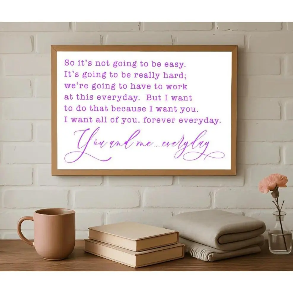 So It's Not Going To Be Easy Home Decor Sign Template -poster unframed. Bedroom Wall Art Print, Minimalist Art, Wall Art Print Set, Printable Artistic