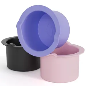 14oz 3pcs Reusable Non-Stick Silicone Wax Warmer Liner Replacement Pot Liner for Waxing Easy to Clean Microwave Safe Silicone Wax Bowl Diameter 9cm