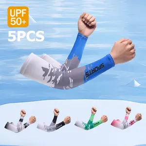 5 Piece Set of Sun Protective Non Slip Sports Arm Sleeves Cooling Breathable Full Length Arm Covers Ideal for Outdoor Activities Cycling Fishing and Driving