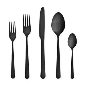 Matte Black Stainless Steel Dinnerware Set, Exquisite Design, Suitable for Various Kitchen Styles, Dishwasher Safe