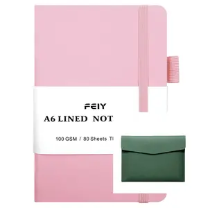 2 Piece Set Multi-Color Lined Notebook + A4 Waterproof Business File Bag, 14.5x10cm Hard Cover, 160 Pages, 100gsm Thick Paper, Student & Office Use
