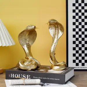 Light Luxury Creative Three-Dimensional Glasses King Snake Animal Statue Resin Crafts Entrance Office Home Decoration