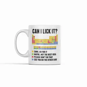 Can I Lick It? Periodic Table Funny Ceramic Coffee Mug - Reusable, Dishwasher & Microwave Safe, Ideal Gift for Science Lovers