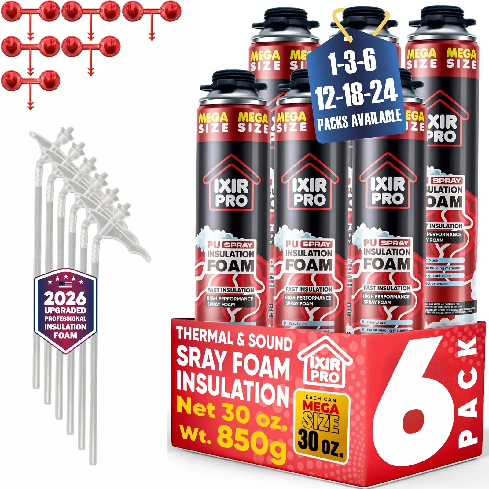 Mega Spray Foam Can - 30oz High Yield Insulation | IxirPro