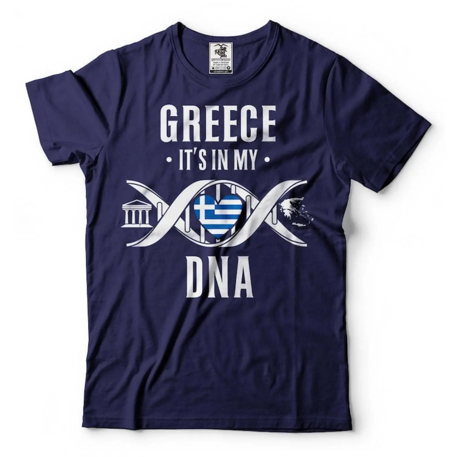 Cotton Knit Short-Sleeve Round Neck Funny Graphic Sporty Sports Top - Greek Heritage Fabric, Greece Independence Day Gift, Sporty Sports Tops