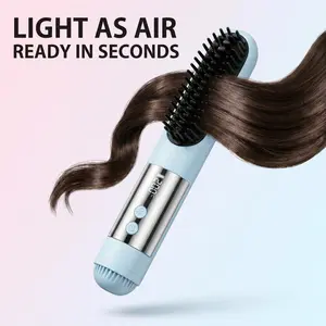 Viral Cordless Ionic Hair Straightener Brush – Portable Hair Straightening Comb, Rechargeable Battery Powered Flat Iron Brush, Anti-Frizz Fast Heating with LCD Display & Cool Airflow Styler for Smooth Sleek Salon Hair | Travel Must-Have Hair Tool for All