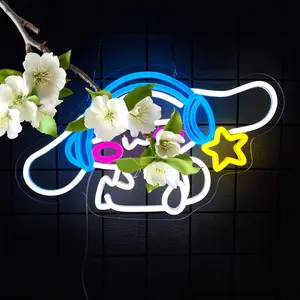 Cinnamoroll Neon Sign Anime Neon Sign for Wall Decor  Neon Light for Bedroom Wall Decor Game Room Decor Living room Decor for Kids, Personalized Gifts for Girls