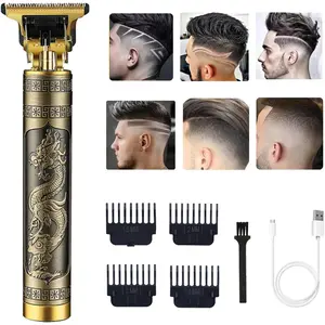 Hair Clippers for Men, Cordless Electric Hair Trimmer Rechargeable Beard Trimmer Shaver, Electric T Blade Trimmer Zero Gapped Edgers Hair Cutting Kit with Guide Combs(Dragon)